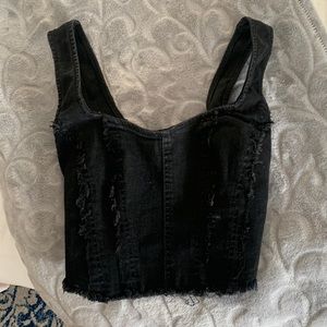 Black Jean Corset Top